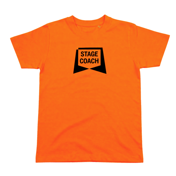T-Shirt orange mit schwarzem Stagecoach Logo auf Brust